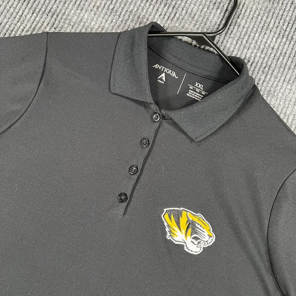 Missouri Tigers Mizzou Polo Shirt Womens 2XL XXL Black Short Sleeve NCAA SEC